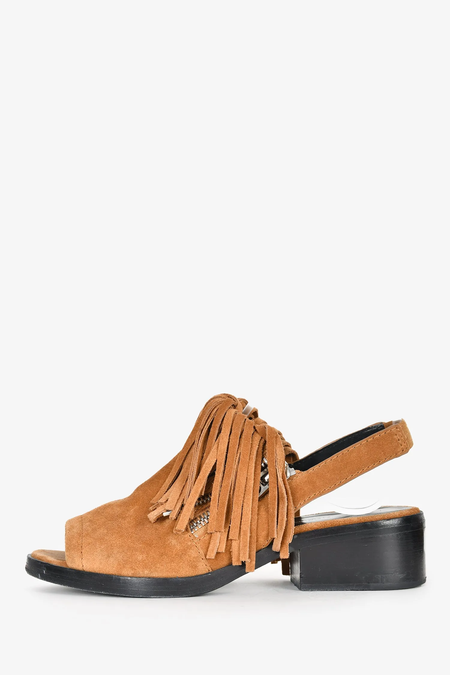 3.1 Phillip Lim Brown Suede Fringe Sandal Size 37