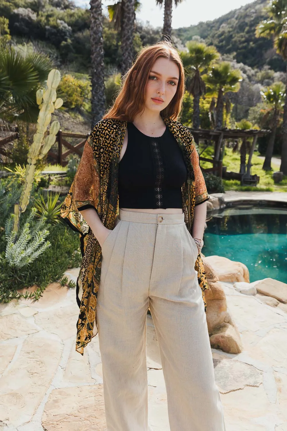 ALBERTA PATCHWORK PRINTED KIMONO