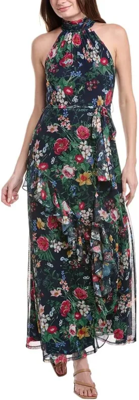 Anne Klein Women's Asymmetrical Ruffle Hem Maxi