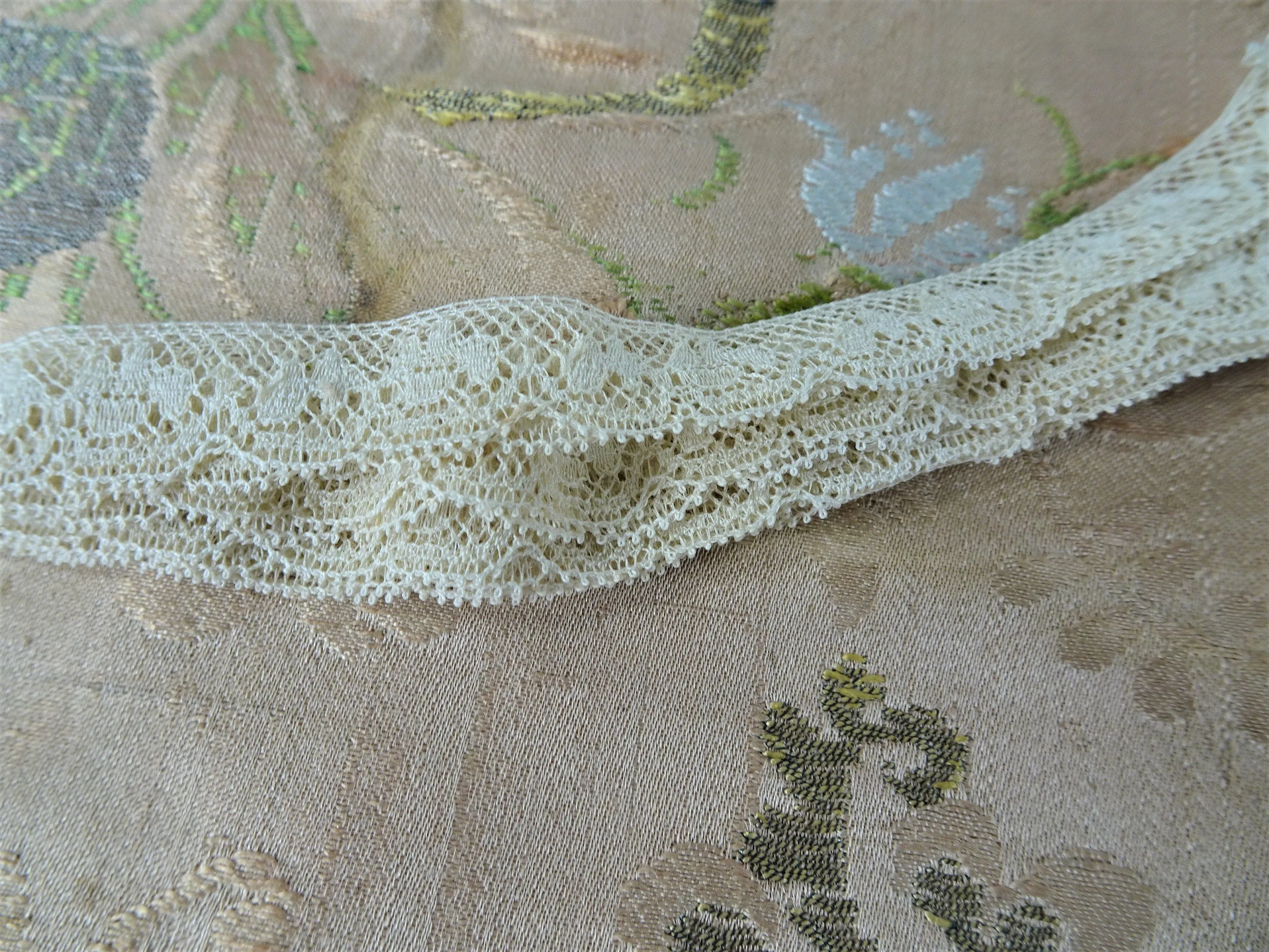 Antique 20s FRENCH DOLL Lace Trim Delicate Pattern,Flapper Era,For Boudoir Lamp Shades,Wedding Bridal Clothing,Collectible Vintage Lace
