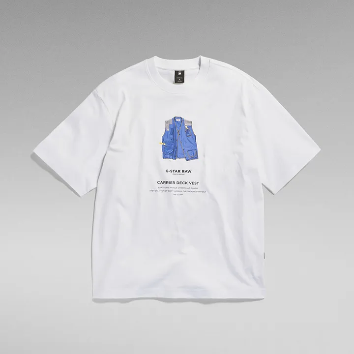 Archive Print Boxy T-Shirt (White) - GD24429C336G461