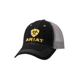 Ariat Black Grey Mesh Embroidered Shield Logo Cap