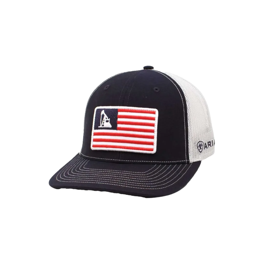 Ariat Blue Mesh Oil Rig Usa Flag Cap