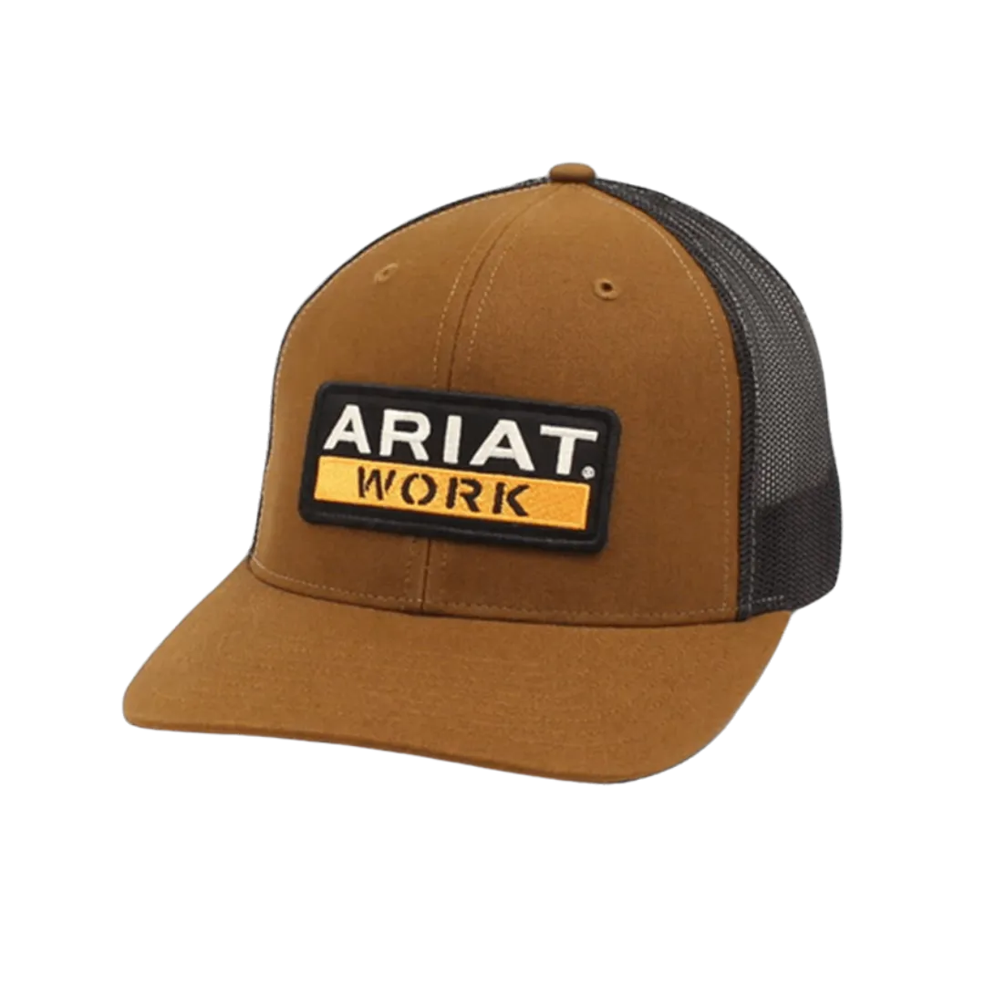 Ariat M&F Brown Mesh Work Patch Cap