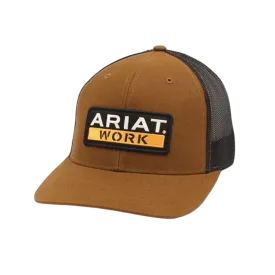 Ariat M&F Brown Mesh Work Patch Cap