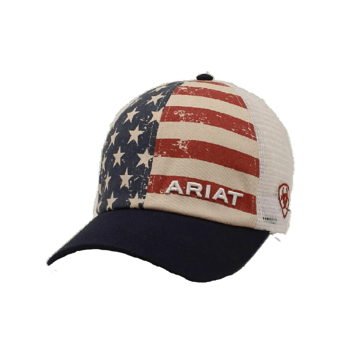 Ariat M&F Distressed Usa Flag Mesh Cap