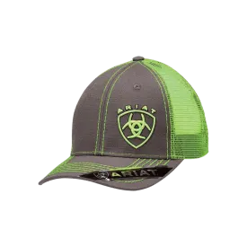 Ariat M&F Grey and Green Mesh Ariat Signature Logo Cap