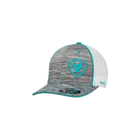 Ariat M&F Youth Turquoise Offset Shield Logo Ball Cap