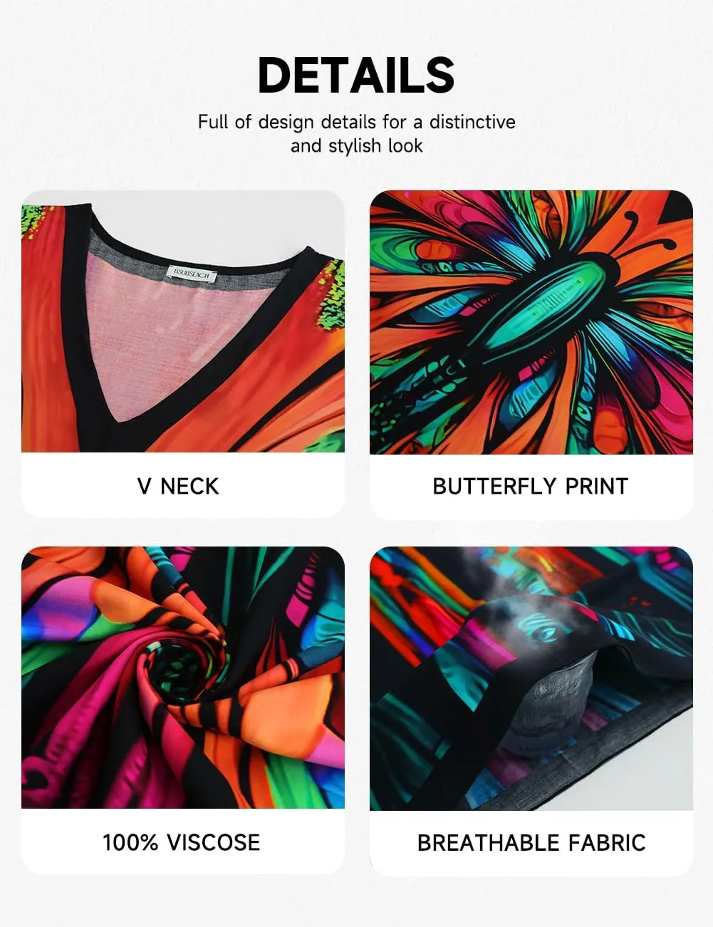 Bsubseach Kaftan Dresses for Women Floral Print Caftans Bathing Suit Cover Ups Plus Size Long Beach Coverup Dress