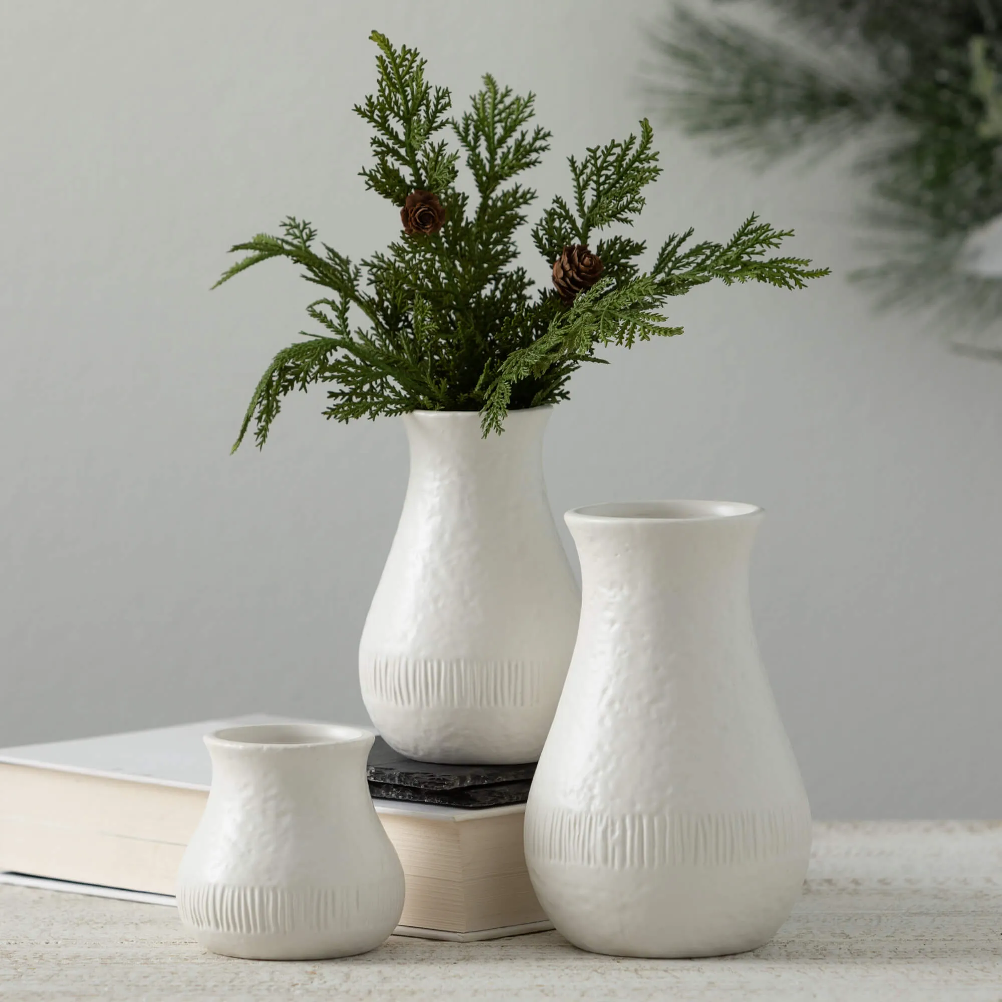 Chiffon Stone Vase Set Of 3