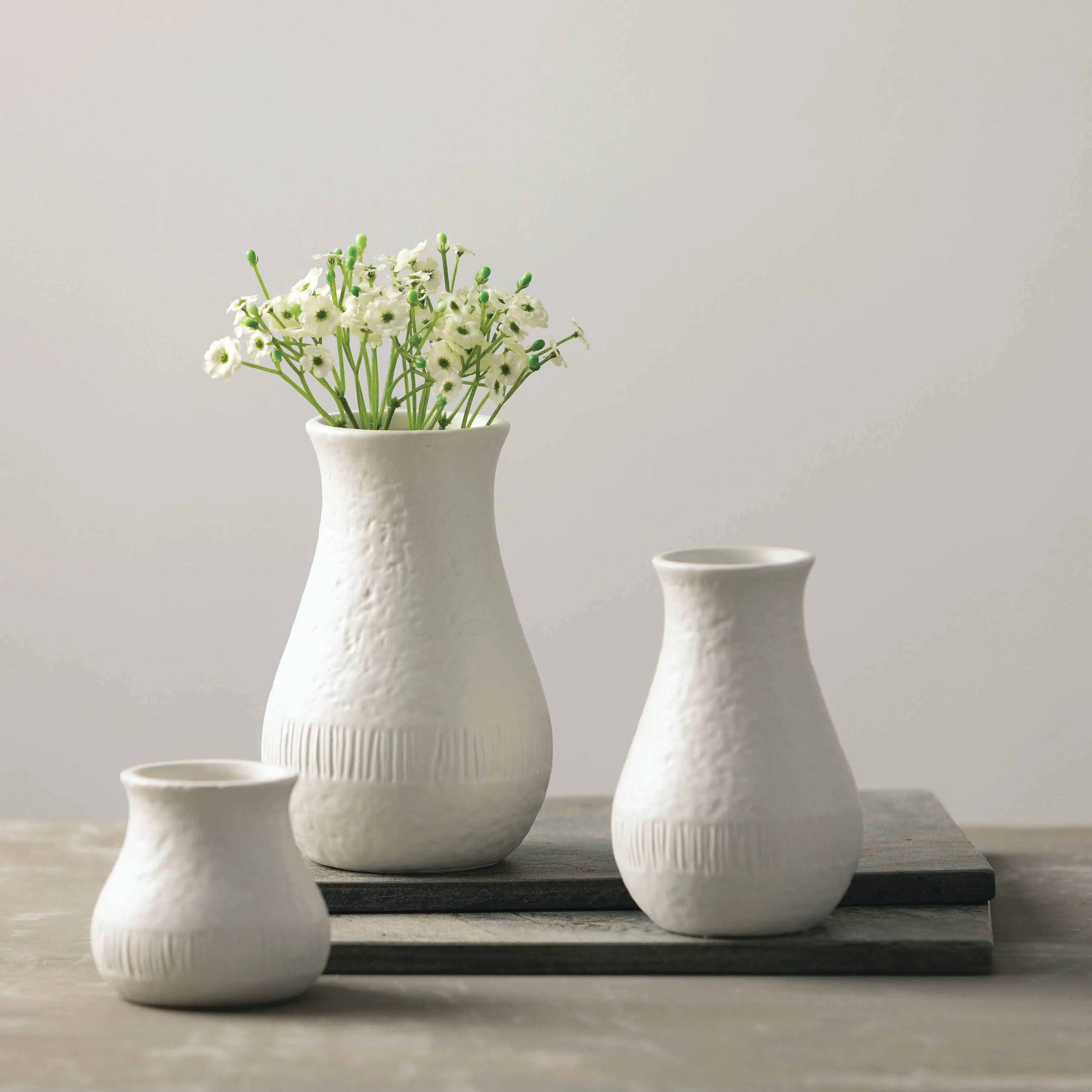 Chiffon Stone Vase Set Of 3