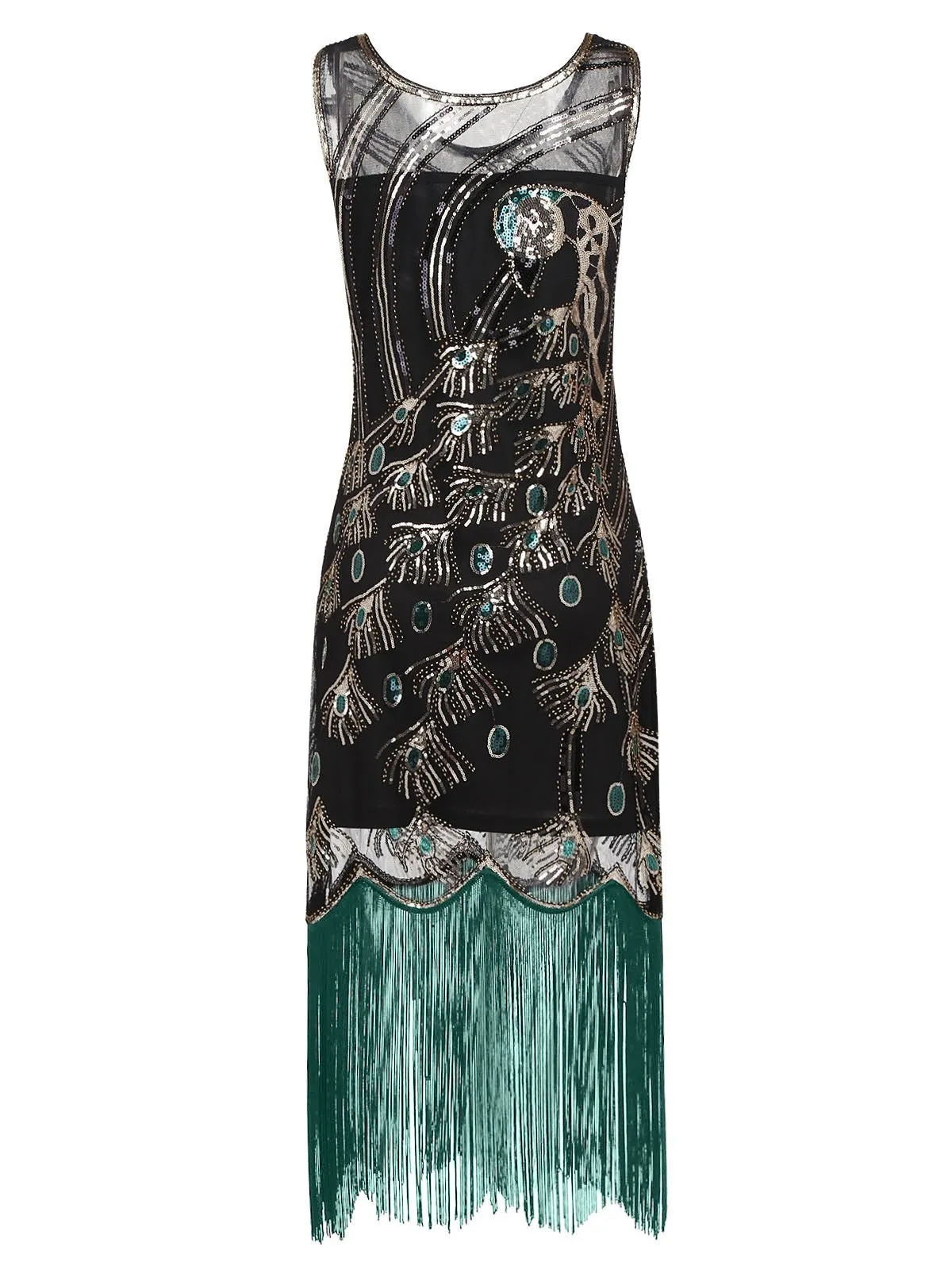 [Clearance] Black 1920s Sequin Flapper Dress - US Only