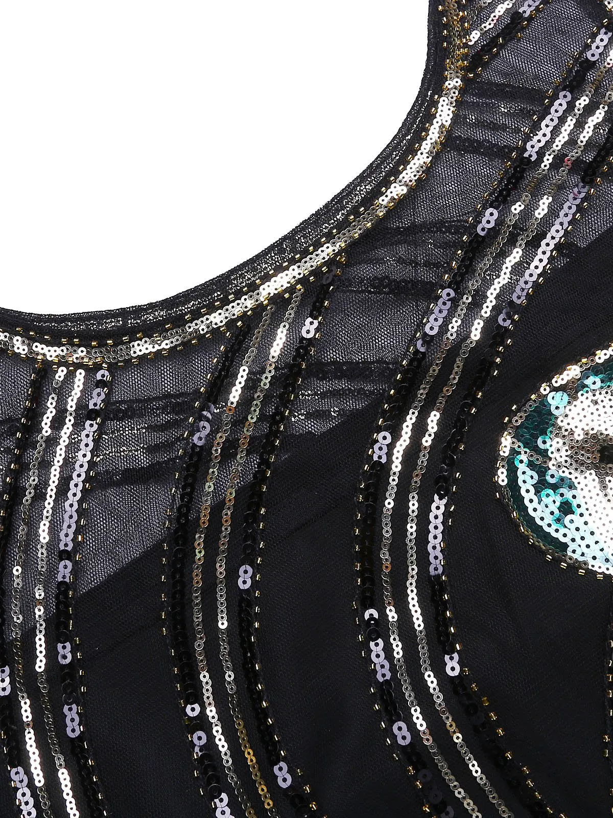 [Clearance] Black 1920s Sequin Flapper Dress - US Only