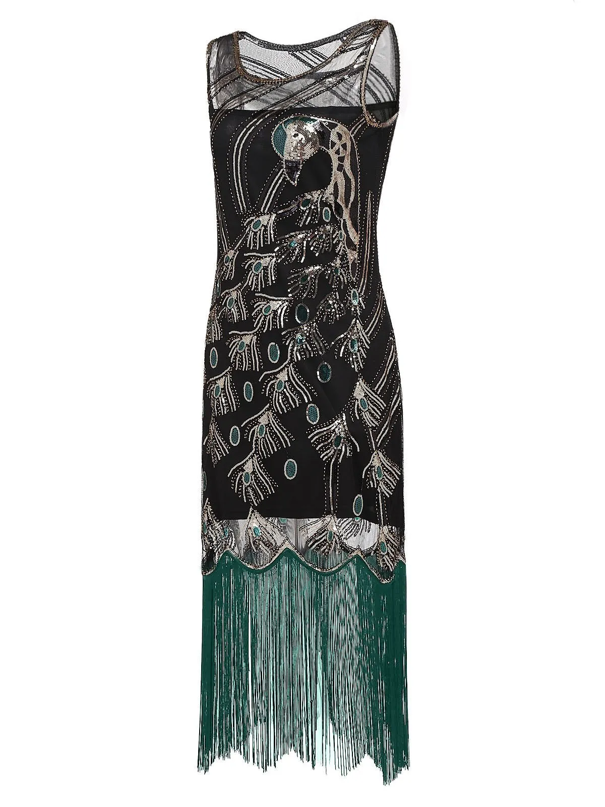 [Clearance] Black 1920s Sequin Flapper Dress - US Only