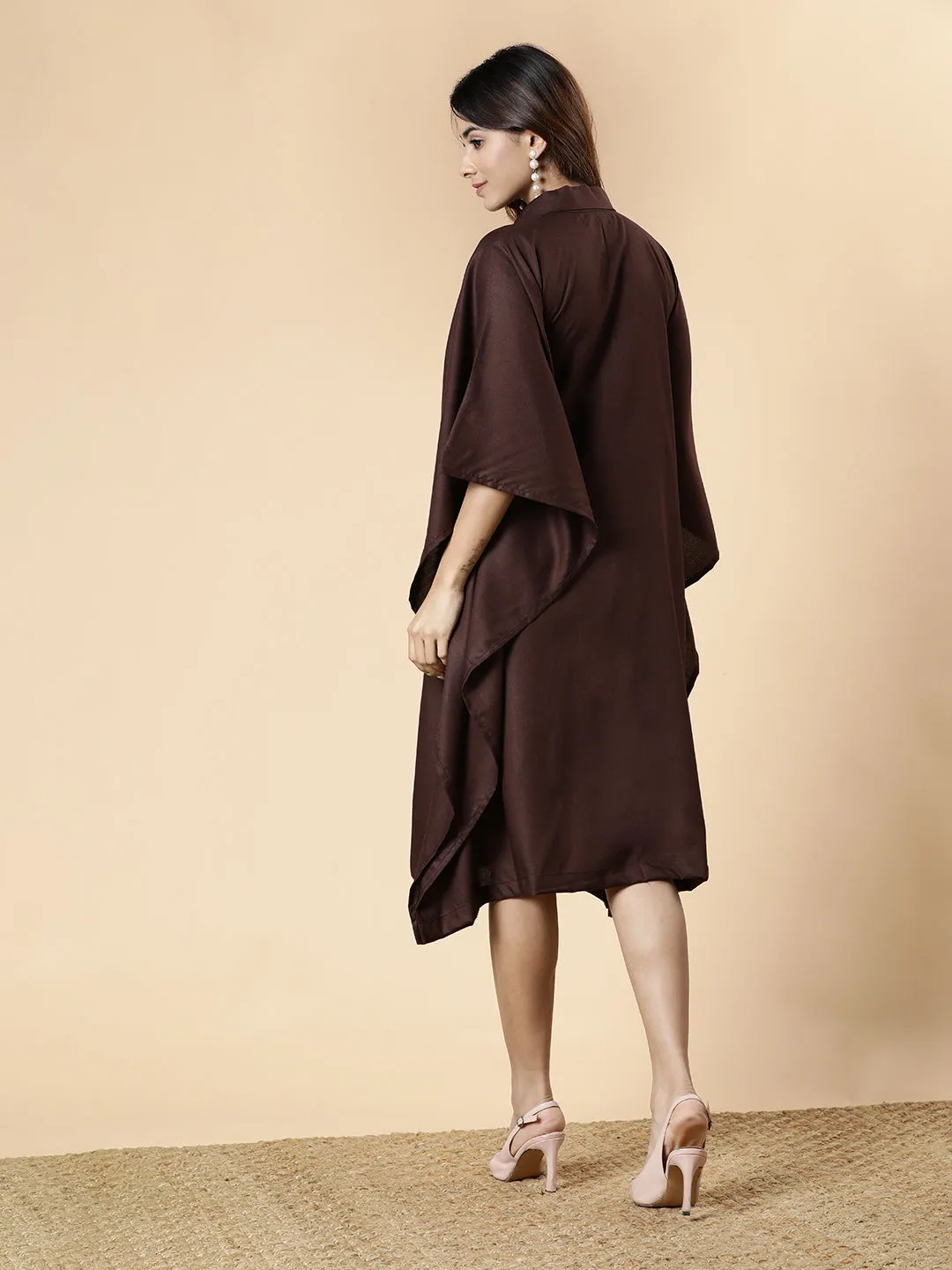 Coffee Rayon Shirt-Kaftan - Divergent