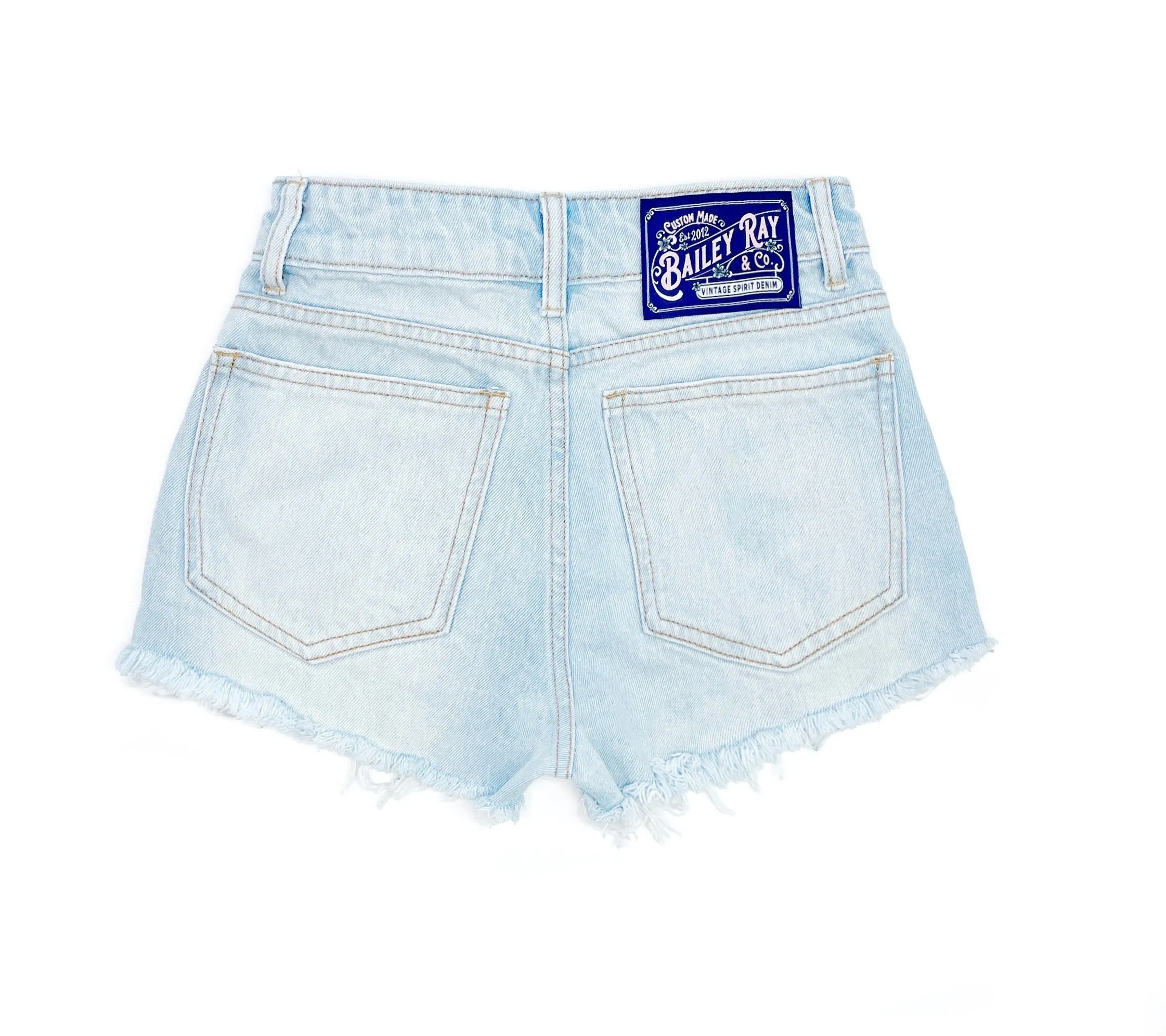 Distressed High Waisted Denim Shorts  - The Clementine