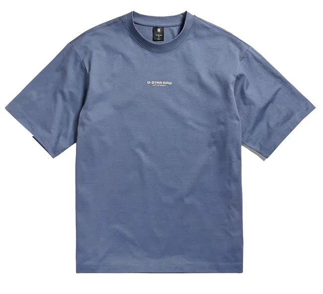 G Star Raw Mens Center Chest Boxy T-shirt Vintage Indigo