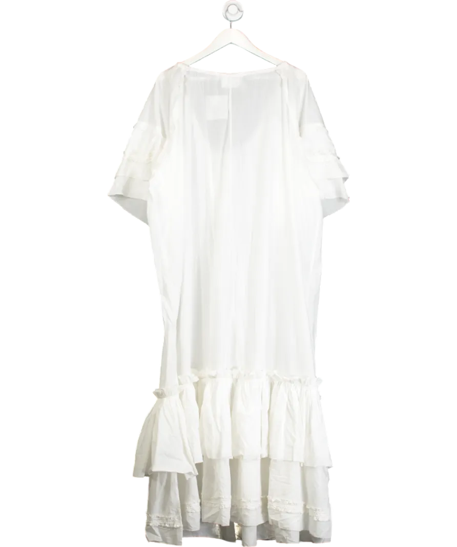 H&M White Cotton Kaftan Maxi Dress One Size
