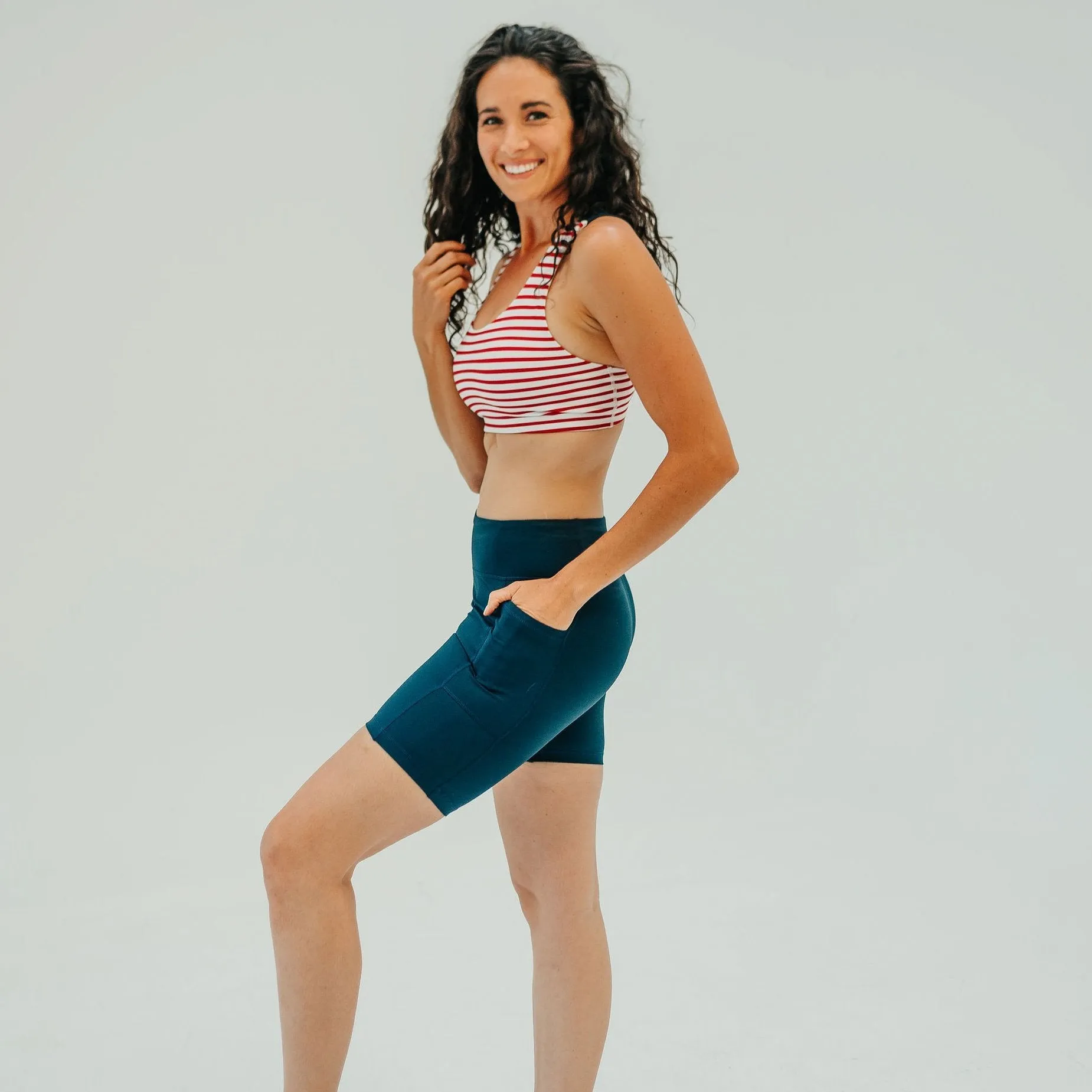 High Waisted Rio Shorts (7 in. inseam) - Navy