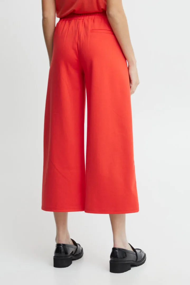 Ichi Ihkate Sus Wide Leg Pants Poppy Red