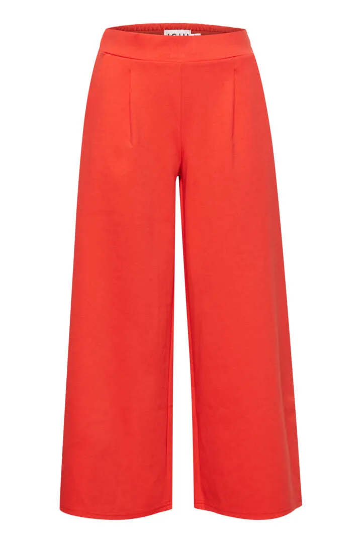 Ichi Ihkate Sus Wide Leg Pants Poppy Red