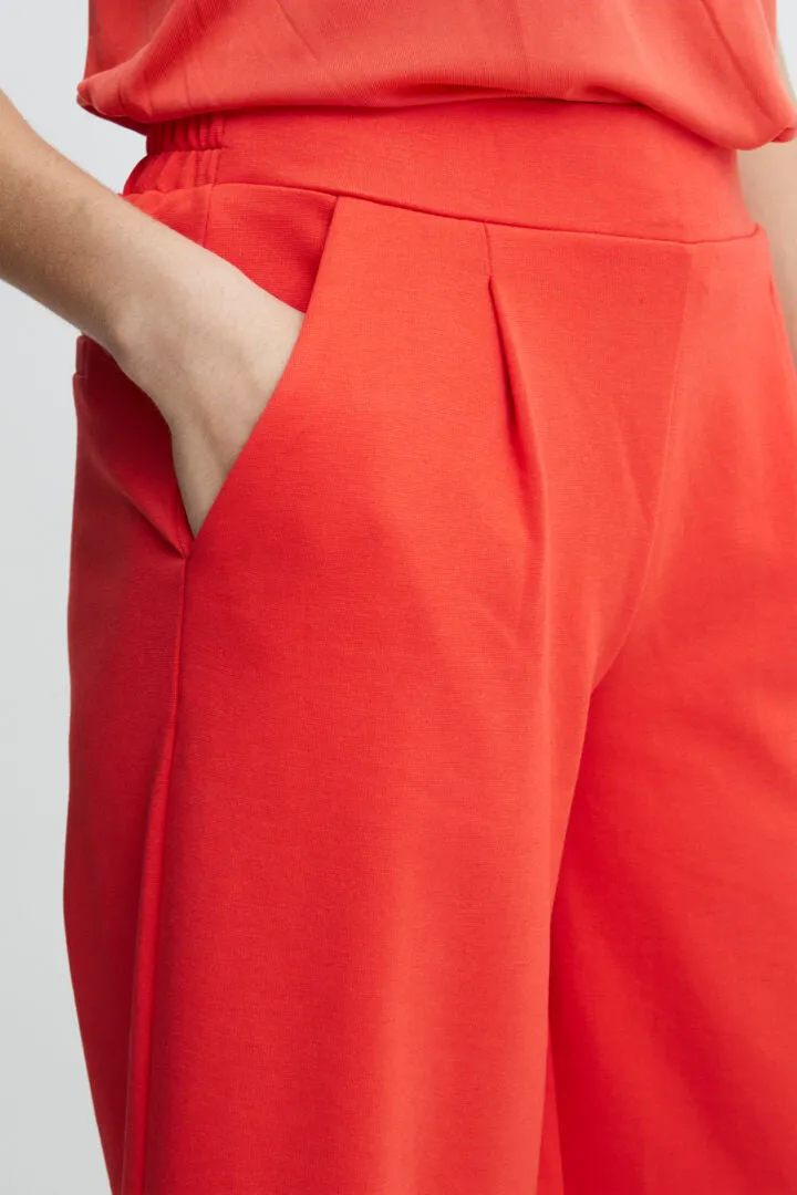 Ichi Ihkate Sus Wide Leg Pants Poppy Red