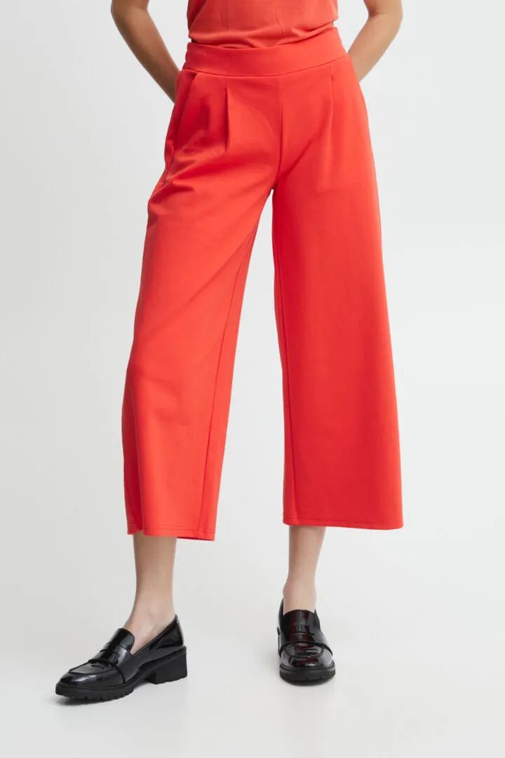 Ichi Ihkate Sus Wide Leg Pants Poppy Red