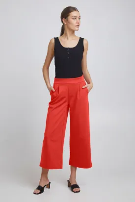 Ichi Ihkate Sus Wide Leg Pants Poppy Red