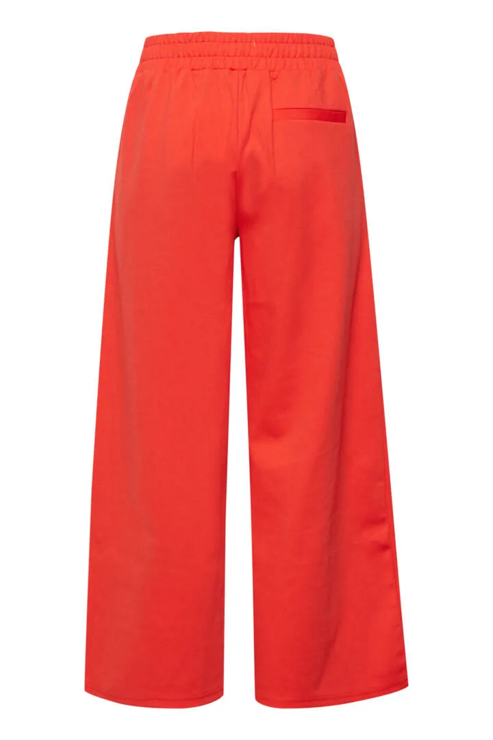 Ichi Ihkate Sus Wide Leg Pants Poppy Red