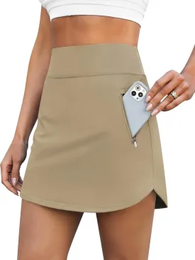 LouKeith Golf Skirts for Women Tennis Skirt with Zipper Pockets High Waisted Running Casual Athletic Skorts Built-in Shorts