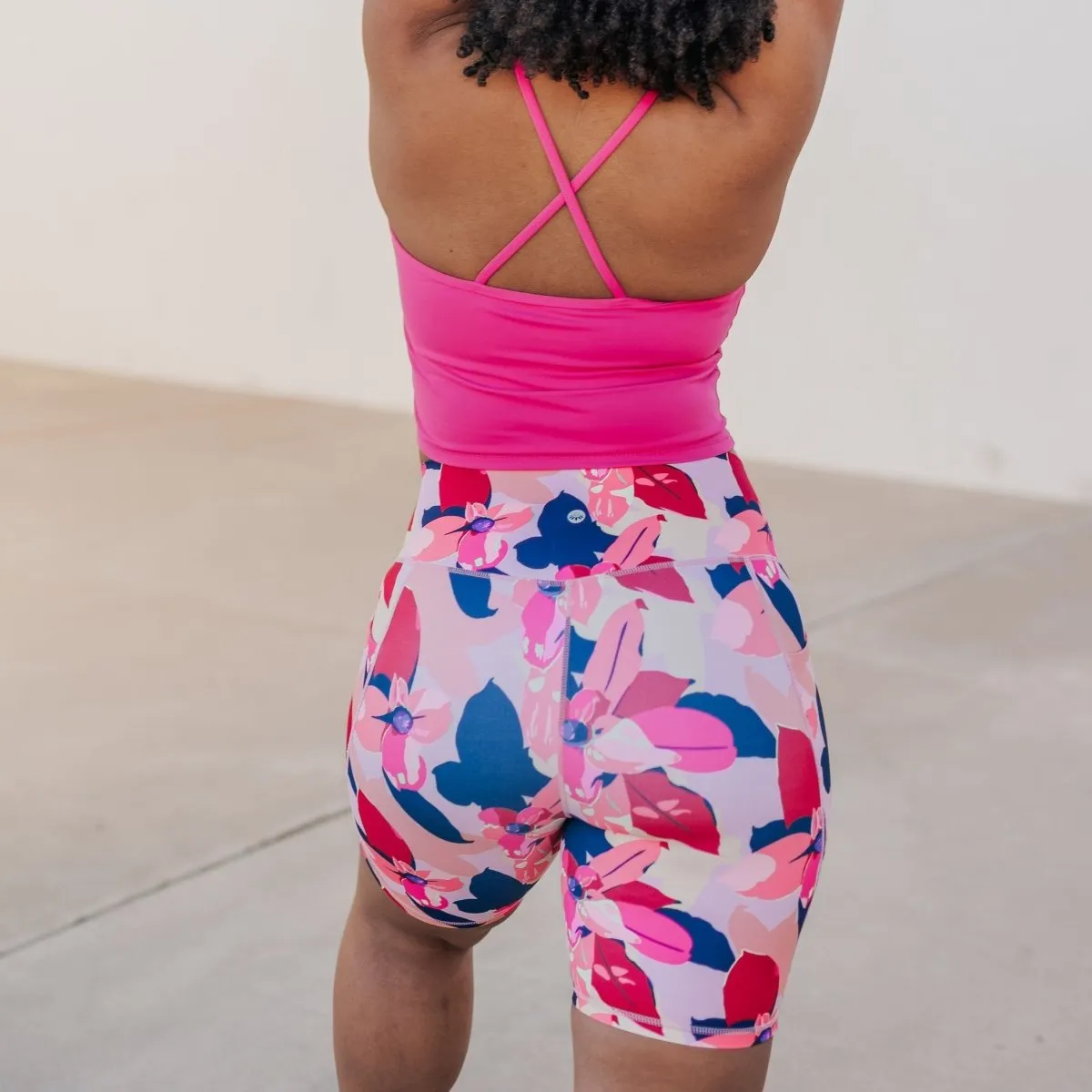 Lux High Waisted Rio Shorts (7 in. inseam) - Petals