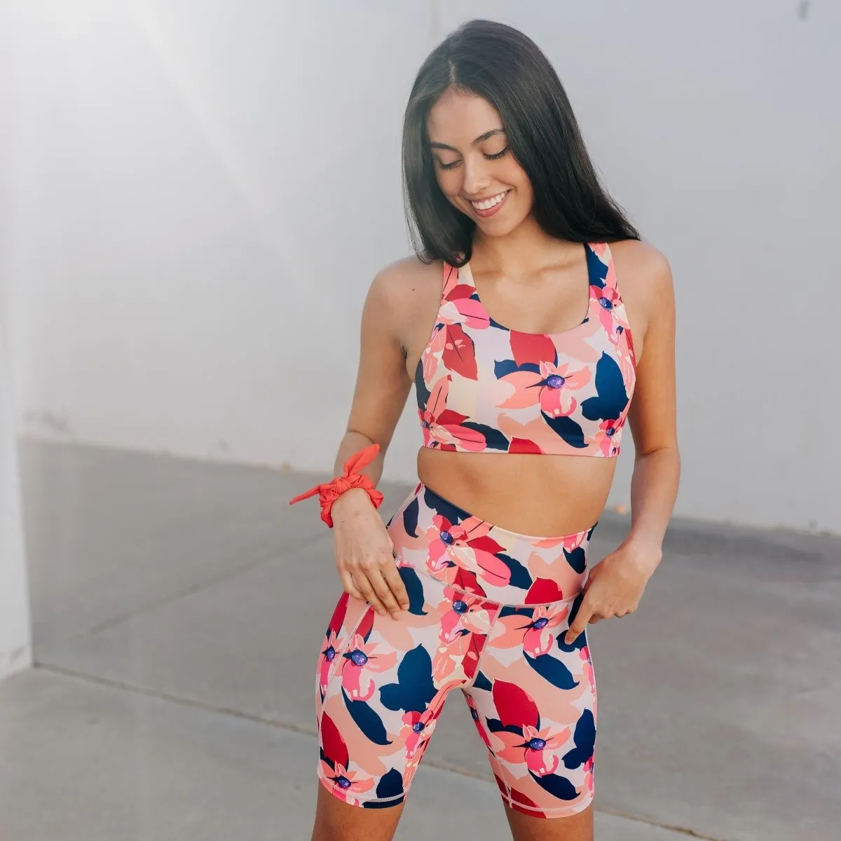 Lux High Waisted Rio Shorts (7 in. inseam) - Petals