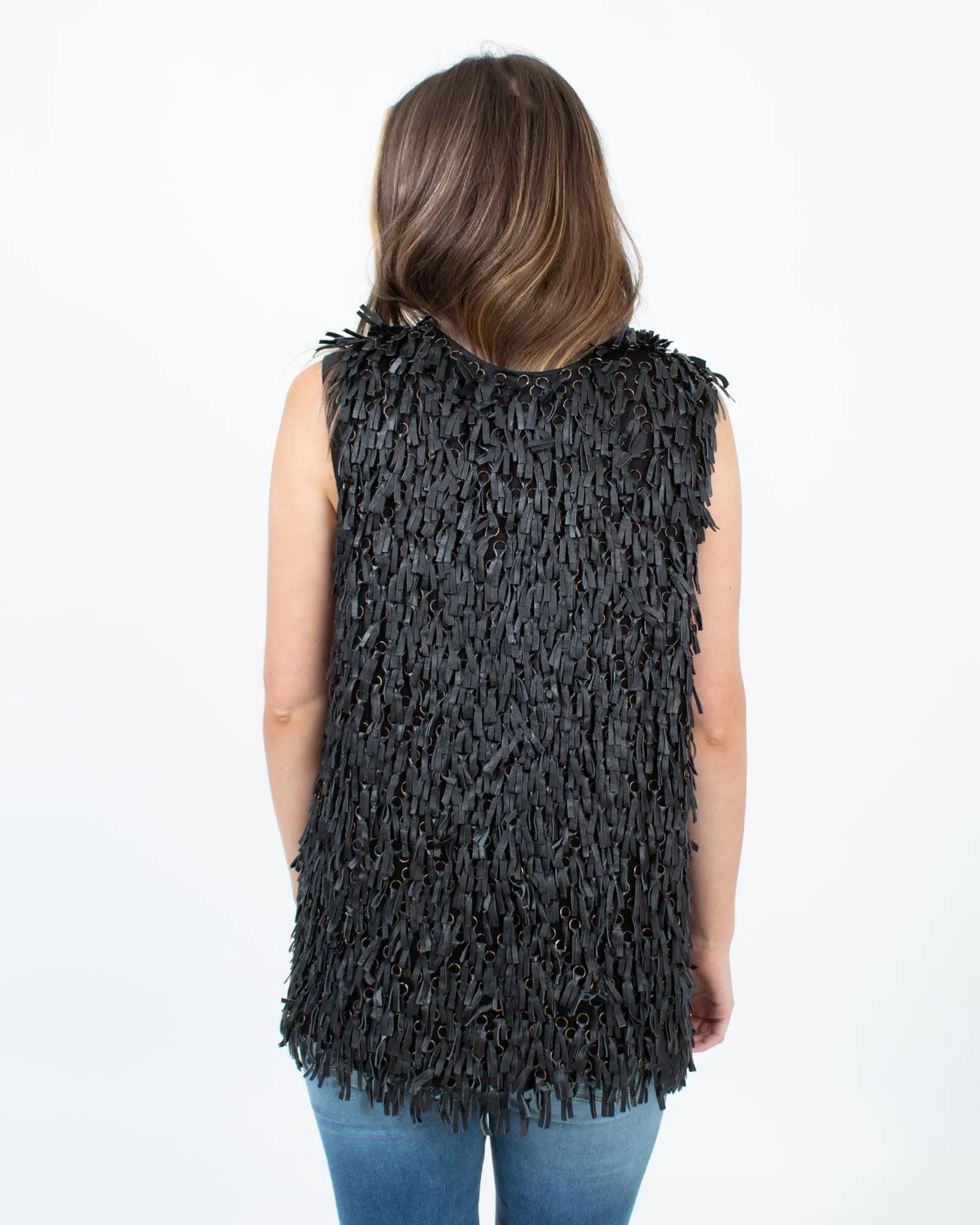 Metallic Tasseled Vest