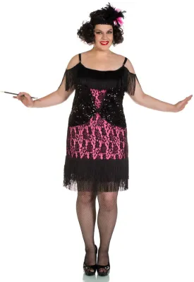 Miss Viola Plus Size Womens Deluxe 1920s Flapper Dress Costume