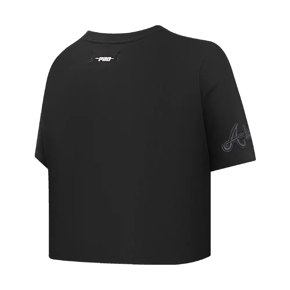 MLB ATLANTA BRAVES NEUTRAL WOMEN'S BOXY TEE (BLACK)