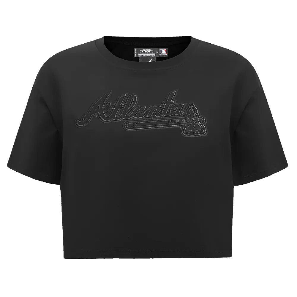 MLB ATLANTA BRAVES NEUTRAL WOMEN'S BOXY TEE (BLACK)