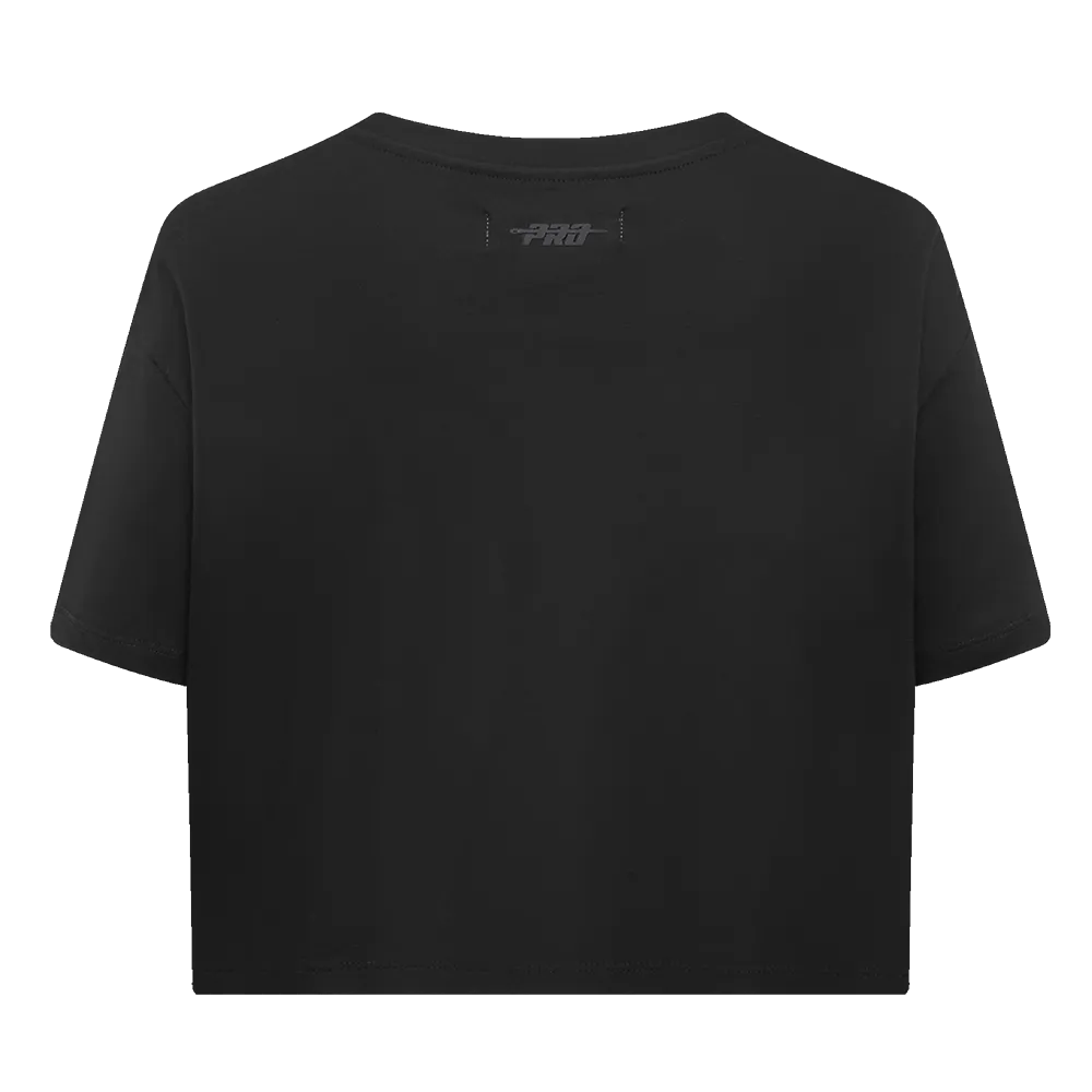 MLB ATLANTA BRAVES NEUTRAL WOMEN'S BOXY TEE (BLACK)
