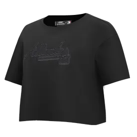 MLB ATLANTA BRAVES NEUTRAL WOMEN'S BOXY TEE (BLACK)