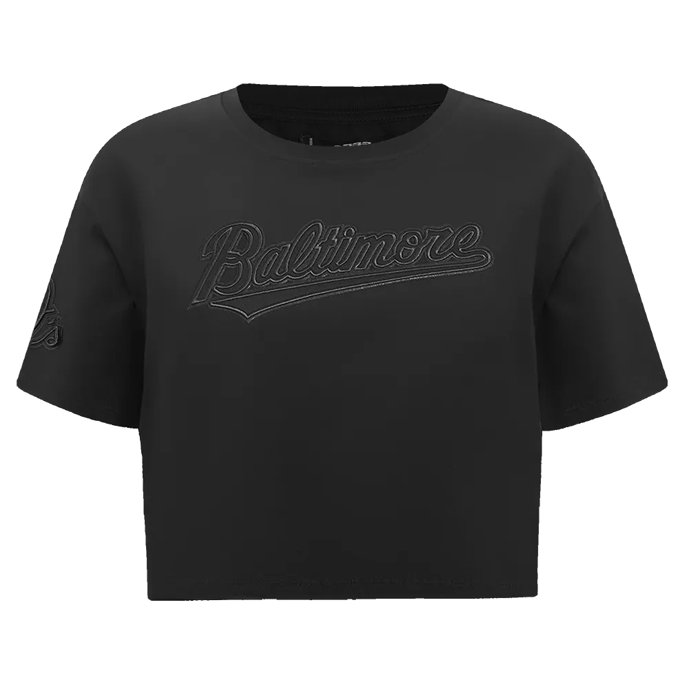 MLB BALTIMORE ORIOLES NEUTRAL WOMEN'S BOXY TEE (BLACK)