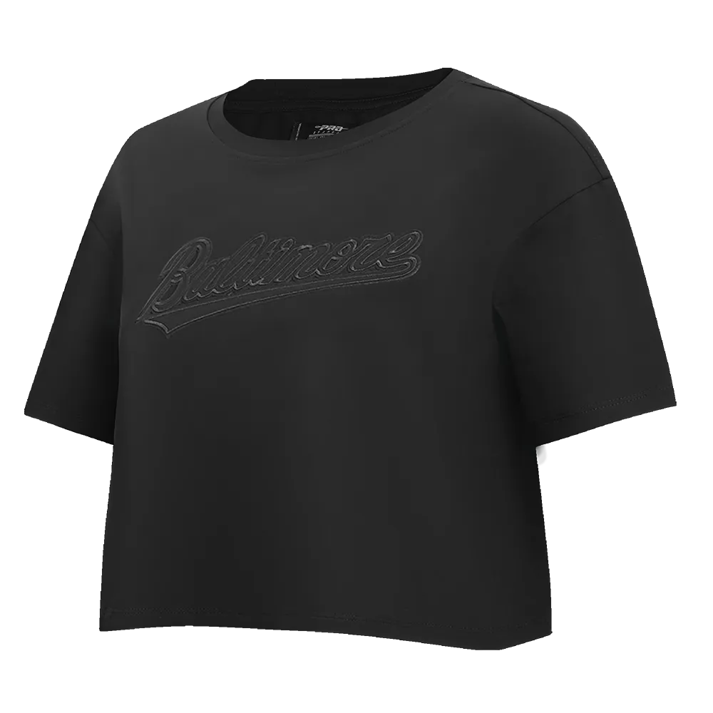 MLB BALTIMORE ORIOLES NEUTRAL WOMEN'S BOXY TEE (BLACK)