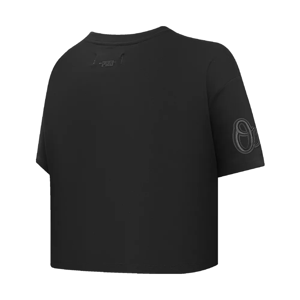 MLB BALTIMORE ORIOLES NEUTRAL WOMEN'S BOXY TEE (BLACK)
