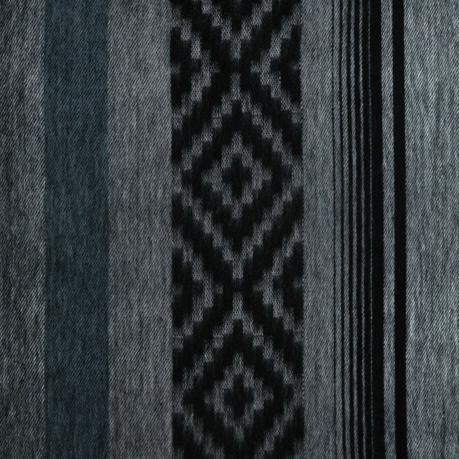 Nambija - Lightweight Baby Alpaca Hooded Poncho - Charcoal With Diamonds Pattern - Unisex