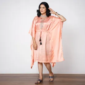 Peach Modal Silk Kaftan Dress (Medium)