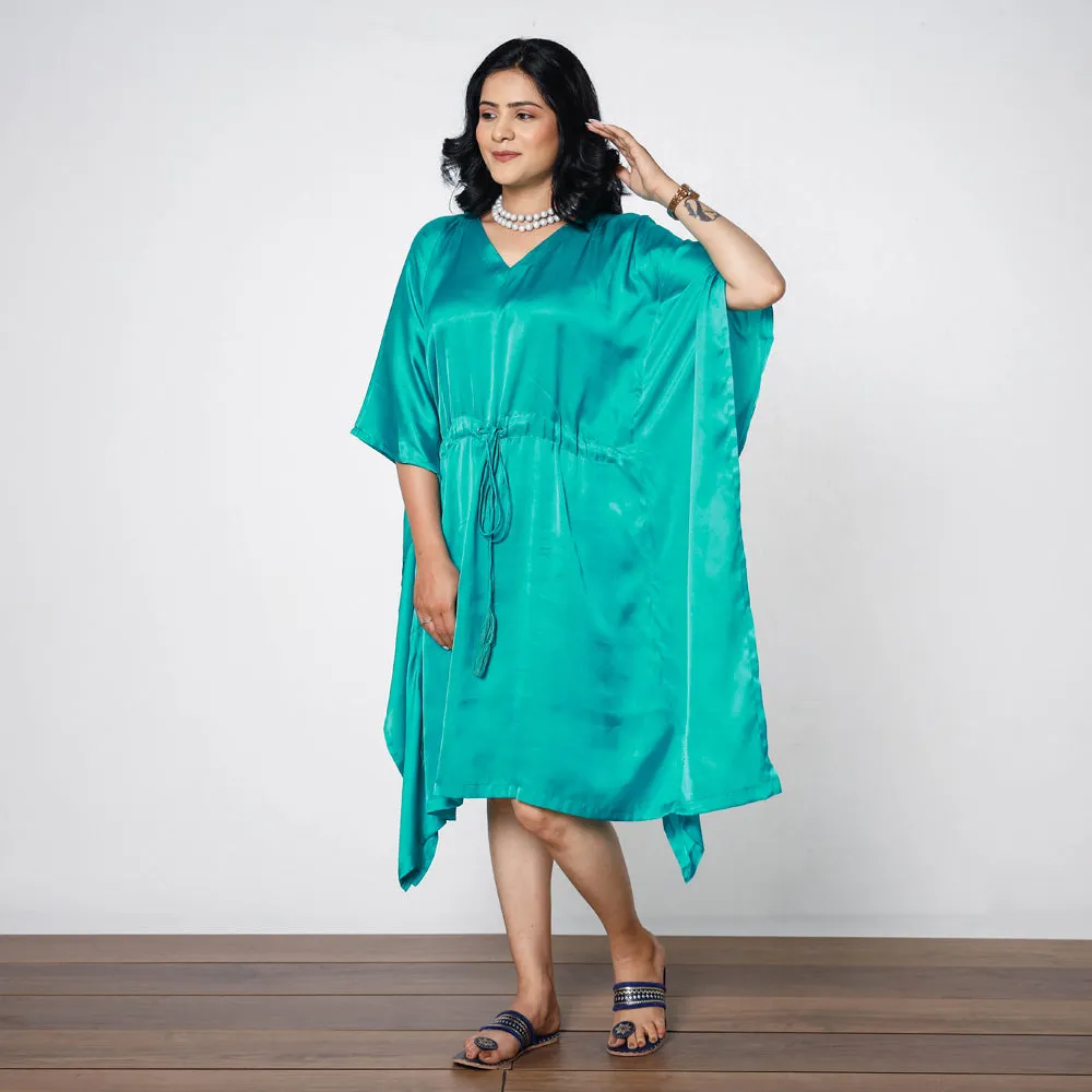 Persian Green Modal Silk Kaftan Dress (Medium)