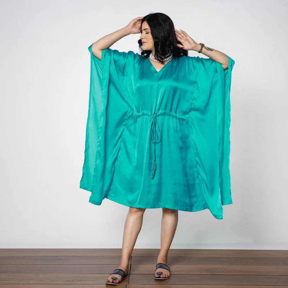 Persian Green Modal Silk Kaftan Dress (Medium)