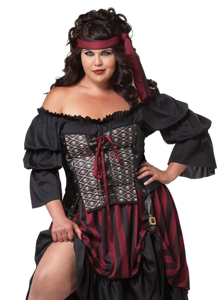 Pirate Wench Plus Size Womens Fancy Dress Costume
