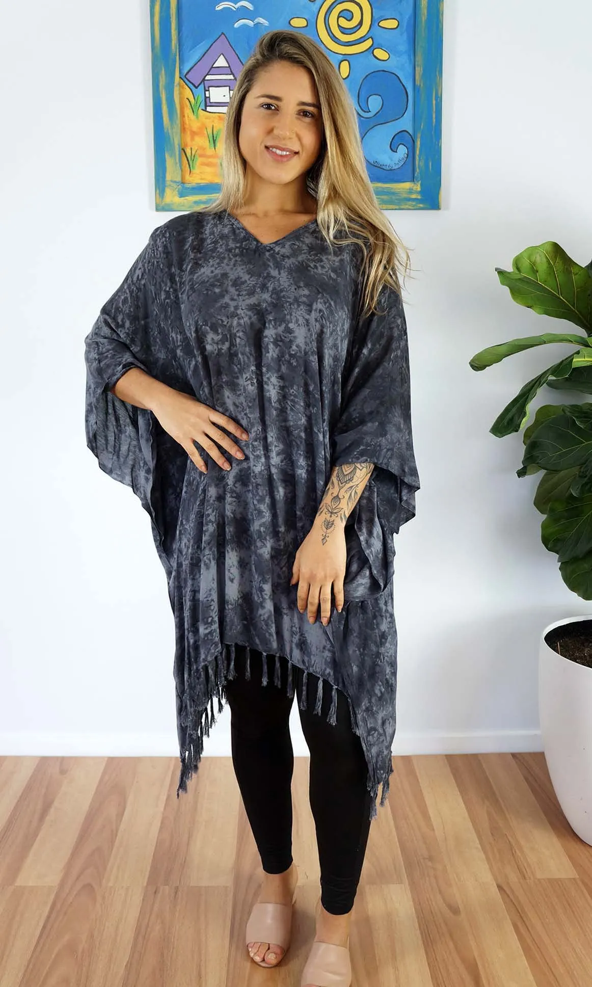Rayon Cover Up V Neck Glacier, More Colours