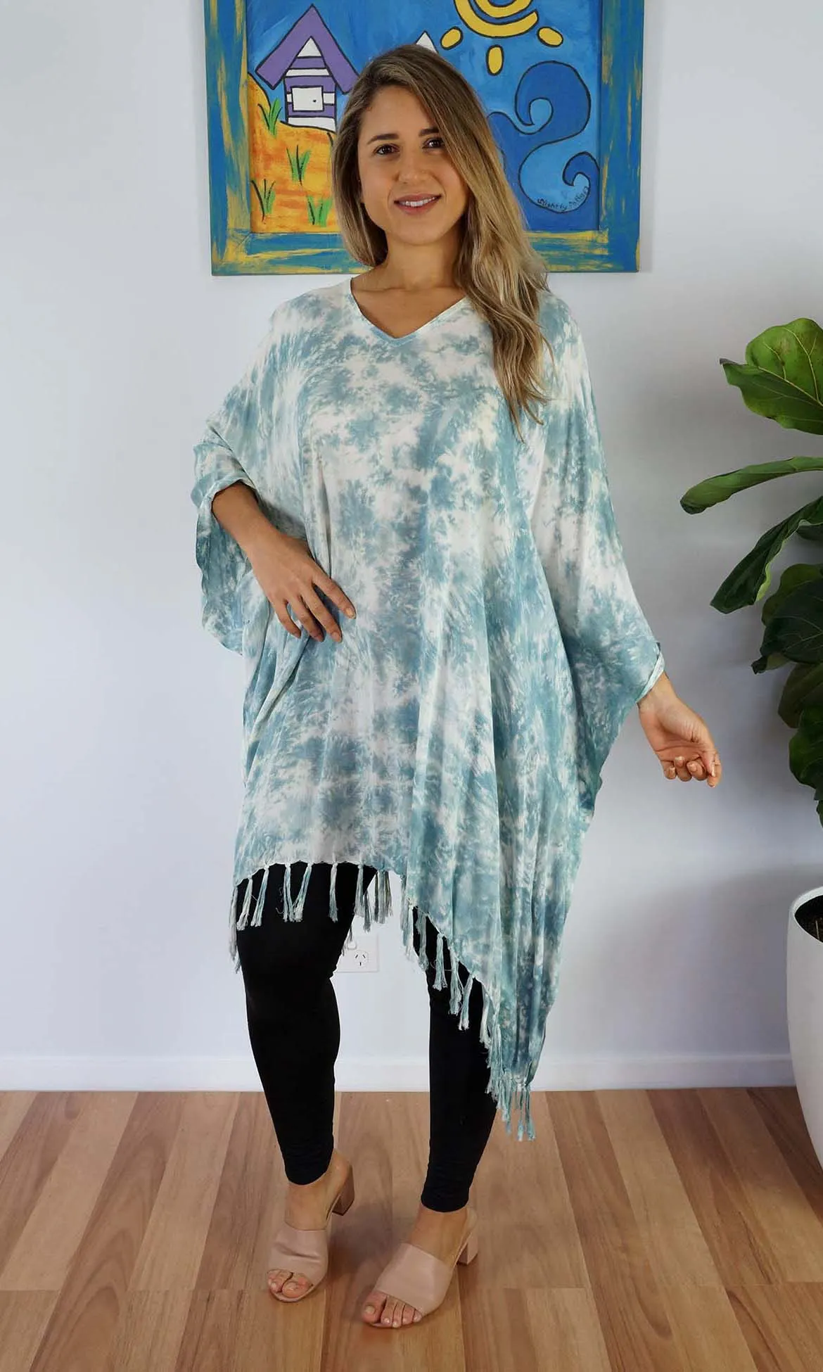 Rayon Cover Up V Neck Glacier, More Colours