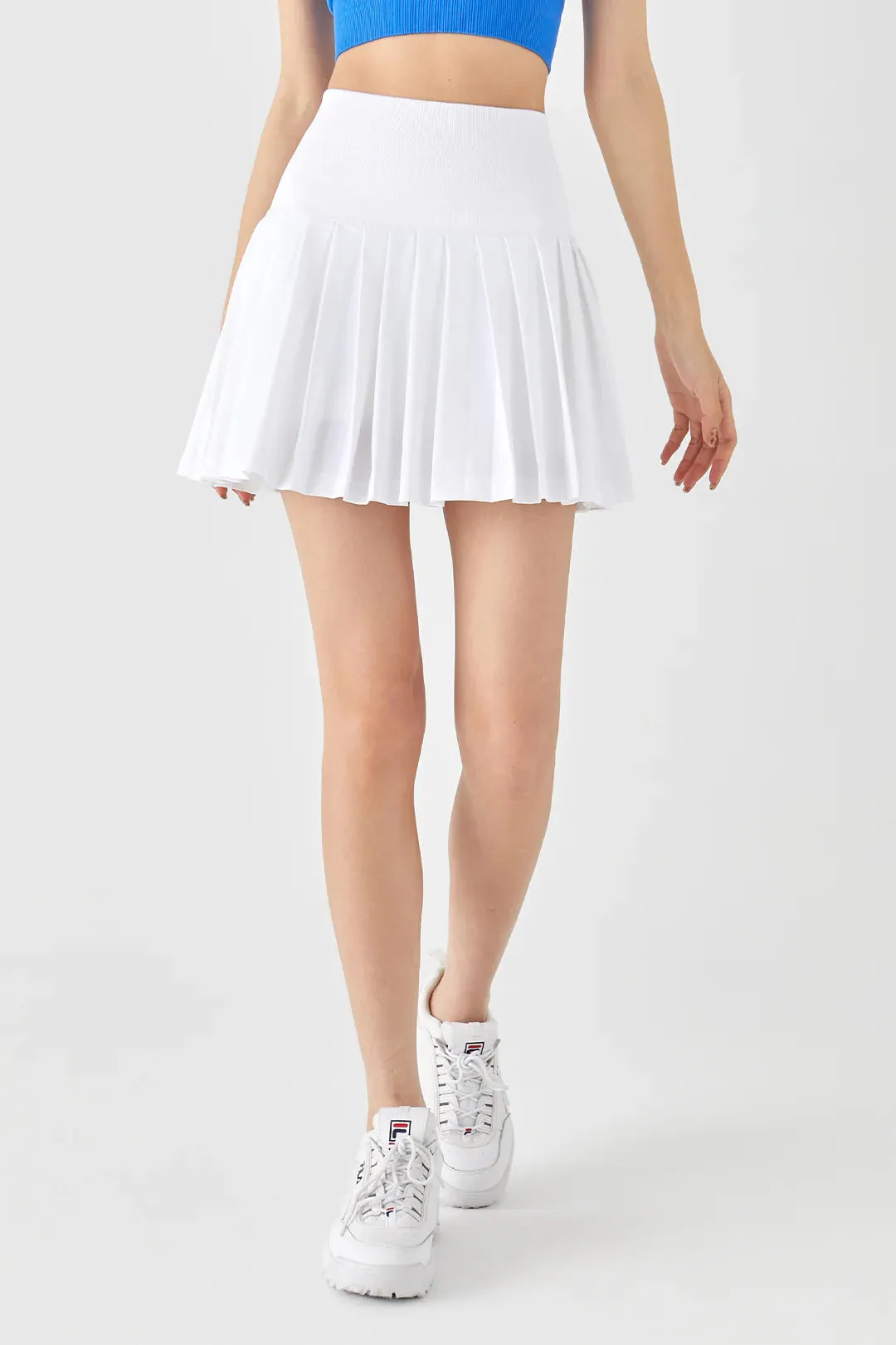 [Rexing x Peiliee Sport] Tennis Girl Seamless High-Waisted Pleated Skirt with Built-in Shorts
