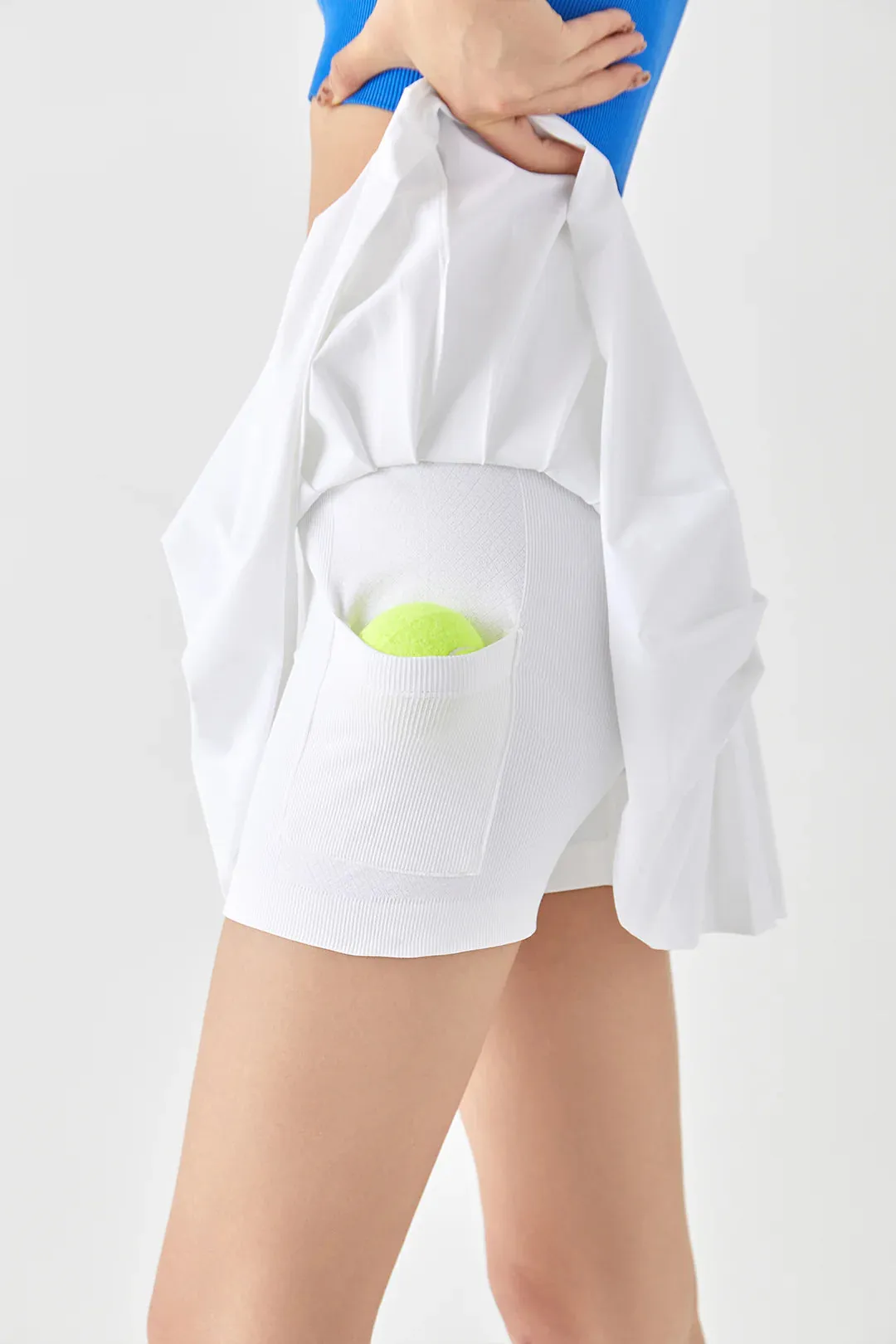[Rexing x Peiliee Sport] Tennis Girl Seamless High-Waisted Pleated Skirt with Built-in Shorts